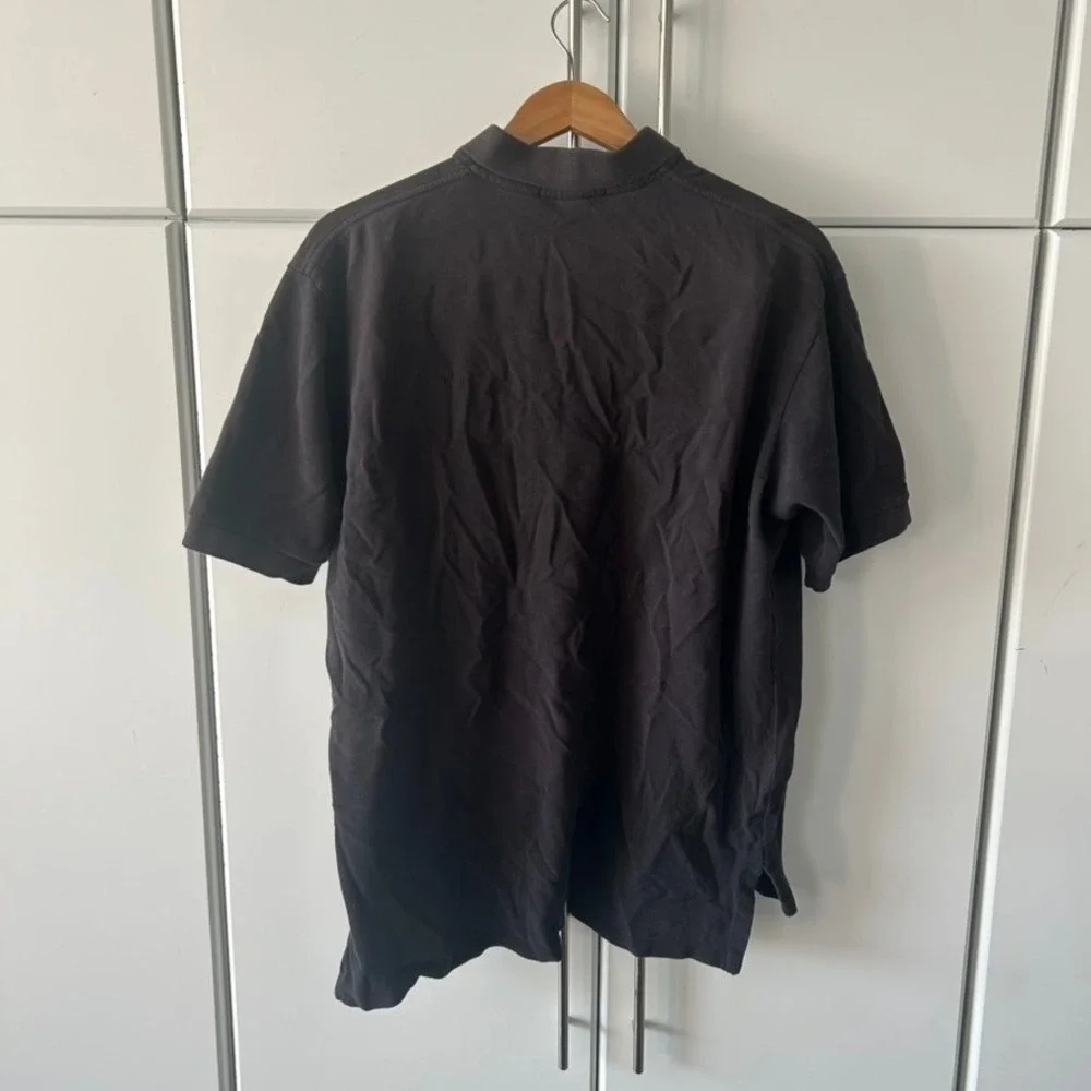 Vintage Polo Ralph Lauren Mens Black Pique Polo Shirt Made in USA Red Pony Large